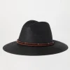 Brunello Cucinelli Fedora aus Techno-Hanf- und Baumwolle mit Hutband aus Leder und Monili | Damen Hüte