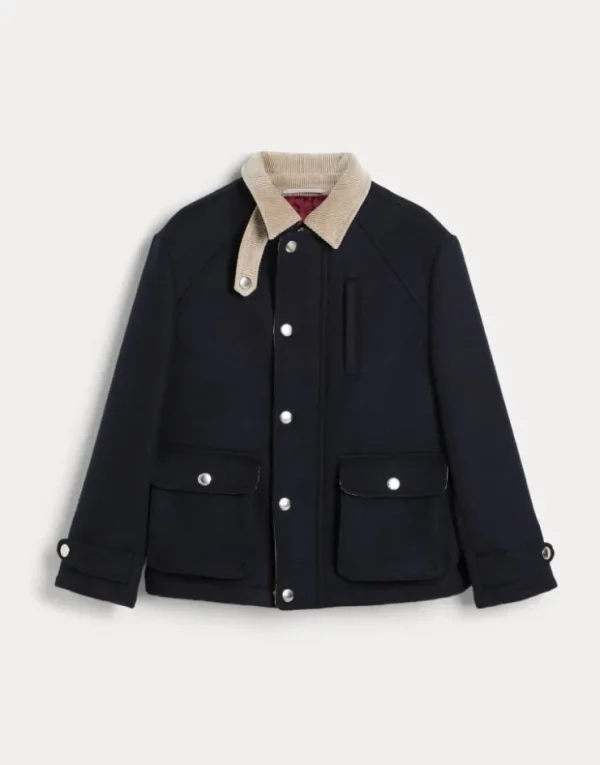 Brunello Cucinelli Fieldjacket aus doppeltem Wollbiber | Kinder Mäntel & Jacken