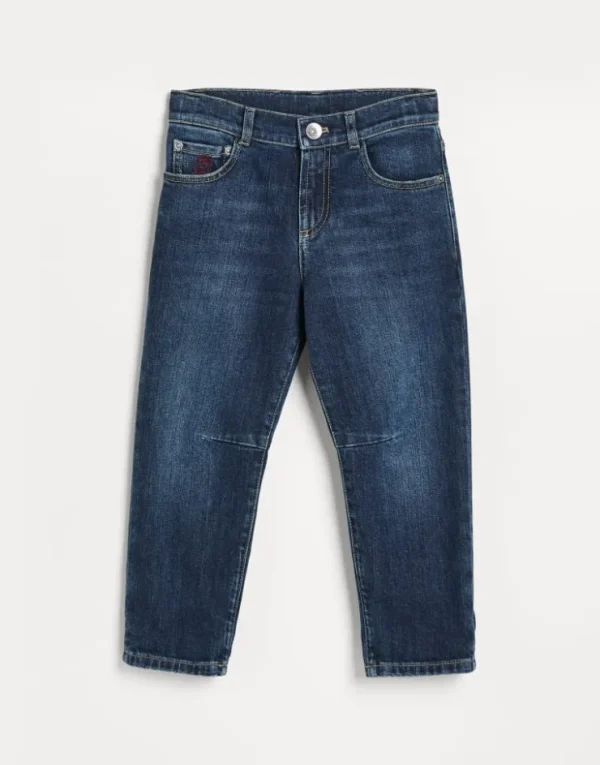 Brunello Cucinelli Five-Pocket-Hose aus Comfort-Baumwolldenim | Kinder Hosen