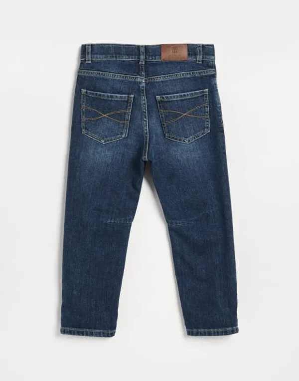 Brunello Cucinelli Five-Pocket-Hose aus Comfort-Baumwolldenim | Kinder Hosen