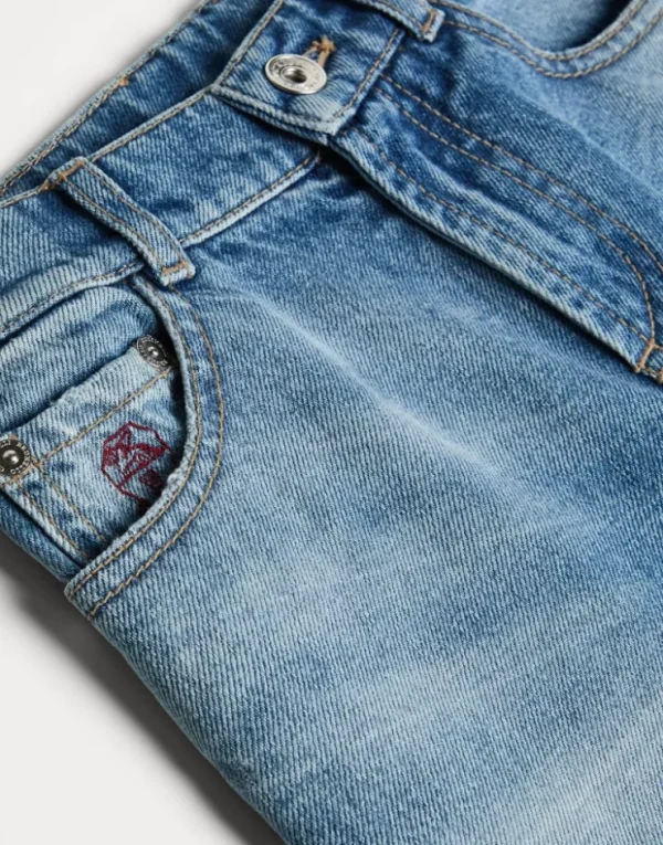 Brunello Cucinelli Five-Pocket-Hose aus Denim mit Destroyed-Rissen | Kinder Hosen