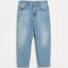 Brunello Cucinelli Five-Pocket-Hose aus leichtem Denim mit Destroyed-Rissen | Kinder Hosen