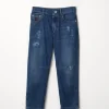 Brunello Cucinelli Five-Pocket-Hose aus leichtem Denim mit Rissen | Kinder Hosen