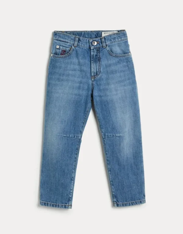 Brunello Cucinelli Five-Pocket-Hose aus leichtem Denim | Kinder Hosen