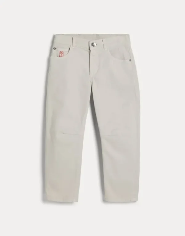 Brunello Cucinelli Five-Pocket-Hose aus leichtem gefärbtem Comfort-Denim | Kinder Hosen