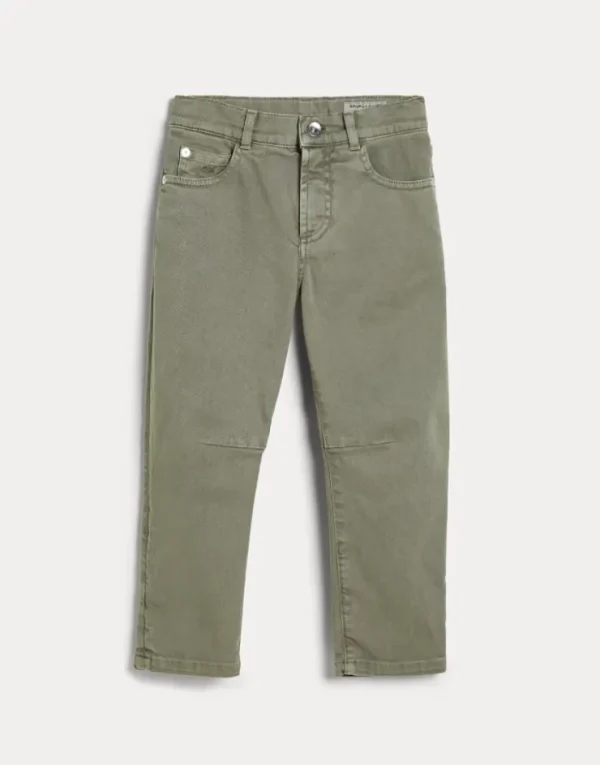 Brunello Cucinelli Five-Pocket-Hose aus leichtem gefärbtem Comfort-Denim | Kinder Hosen