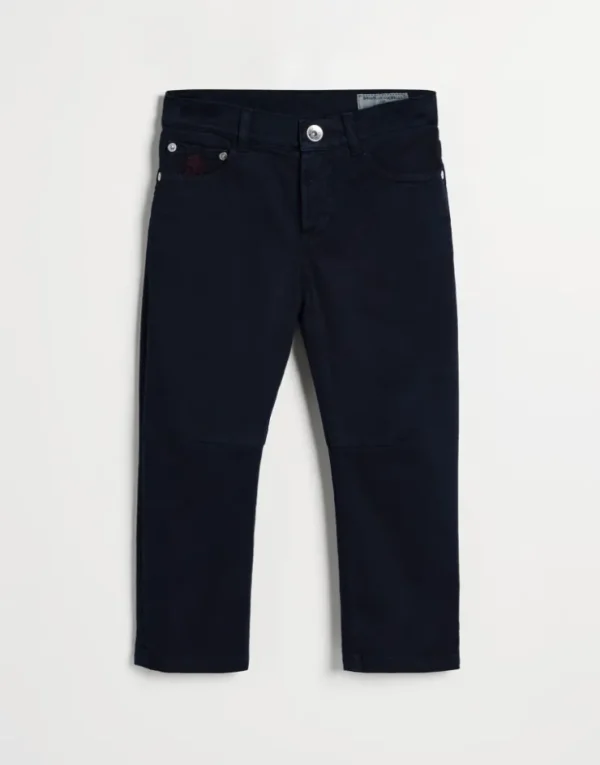 Brunello Cucinelli Five-Pocket-Hose aus leichtem gefärbtem Comfort-Denim | Kinder Hosen