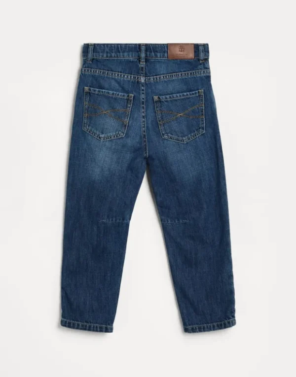 Brunello Cucinelli Five-Pocket-Hose aus leichtem Denim | Kinder Hosen