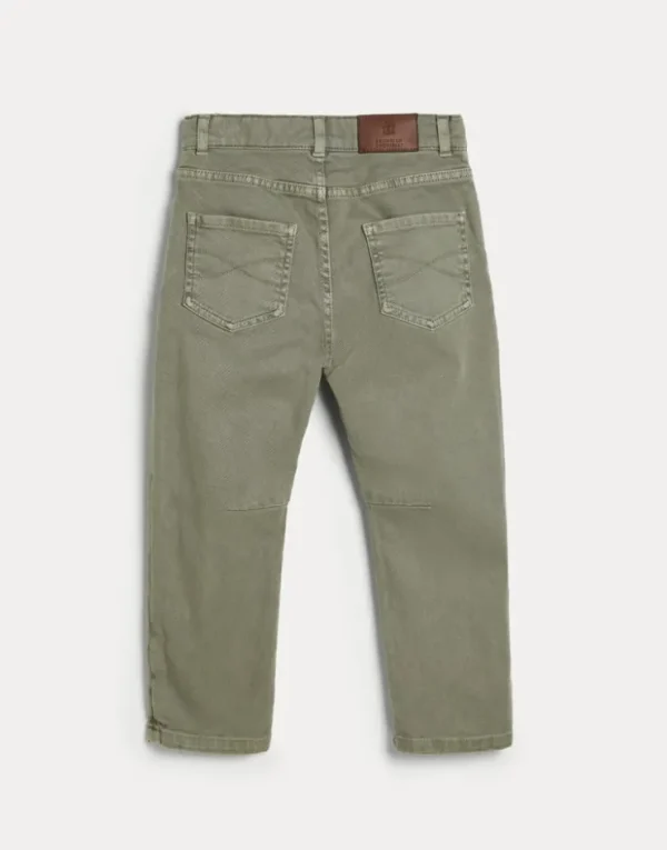 Brunello Cucinelli Five-Pocket-Hose aus leichtem gefärbtem Comfort-Denim | Kinder Hosen