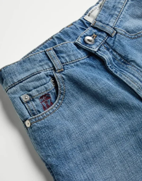 Brunello Cucinelli Five-Pocket-Hose aus leichtem Denim | Kinder Hosen