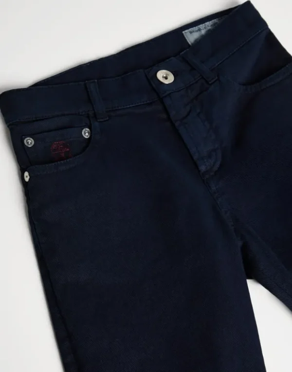 Brunello Cucinelli Five-Pocket-Hose aus leichtem gefärbtem Comfort-Denim | Kinder Hosen