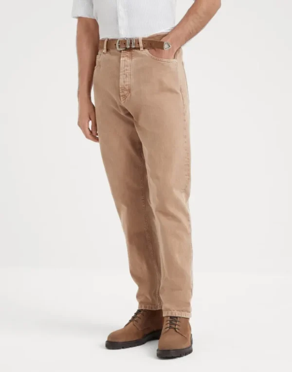 Brunello Cucinelli Five-Pocket-Hose in Iconic Fit aus stückgefärbtem Flamm-Denim | Herren Denim