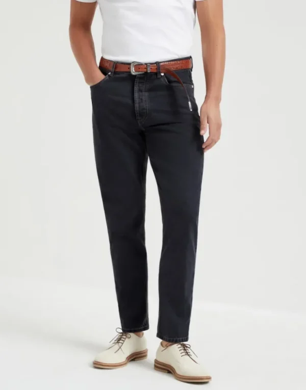 Brunello Cucinelli Five-Pocket-Hose in Iconic Fit aus Greyscale-Denim | Herren Denim