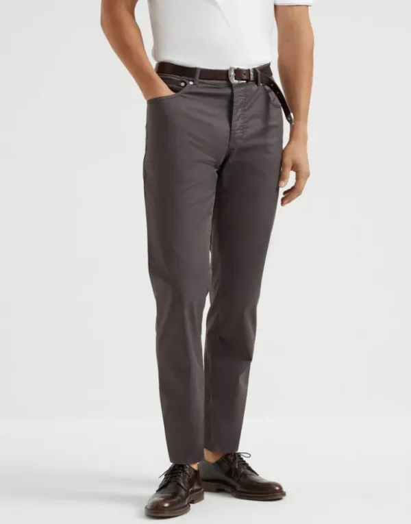 Brunello Cucinelli Five-Pocket-Hose in Italian Fit aus stückgefärbtem Comfort-Gabardine aus American Pima-Baumwolle | Herren Hosen