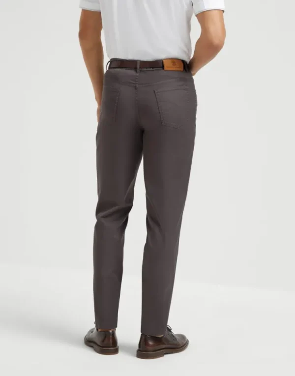 Brunello Cucinelli Five-Pocket-Hose in Italian Fit aus stückgefärbtem Comfort-Gabardine aus American Pima-Baumwolle | Herren Hosen