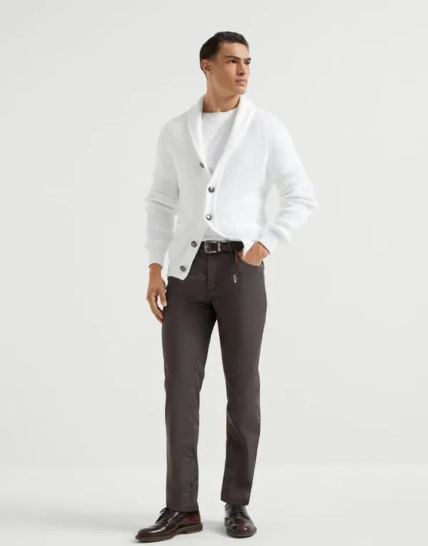 Brunello Cucinelli Five-Pocket-Hose in Italian Fit aus stückgefärbtem Comfort-Gabardine aus American Pima-Baumwolle | Herren Hosen