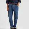 Brunello Cucinelli Five-Pocket-Hose in Leisure Fit aus Denim in Baumwolle und Comfort-Seide | Herren Denim