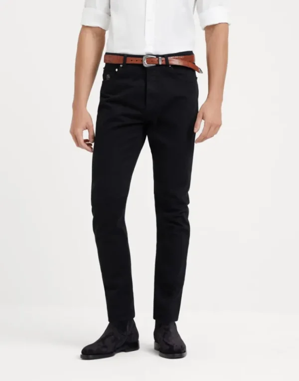 Brunello Cucinelli Five-Pocket-Hose in Leisure Fit aus stückgefärbtem Flamm-Denim | Herren Denim