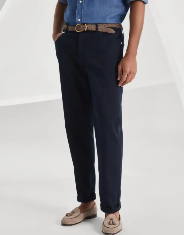 Brunello Cucinelli Five-Pocket-Hose in Traditional Fit aus leichtem, stückgefärbtem Comfort-Denim | Herren Denim