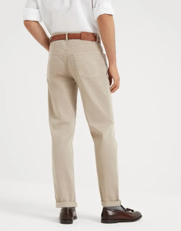 Brunello Cucinelli Five-Pocket-Hose in Traditional Fit aus leichtem stückgefärbtem Comfort-Denim | Herren Denim