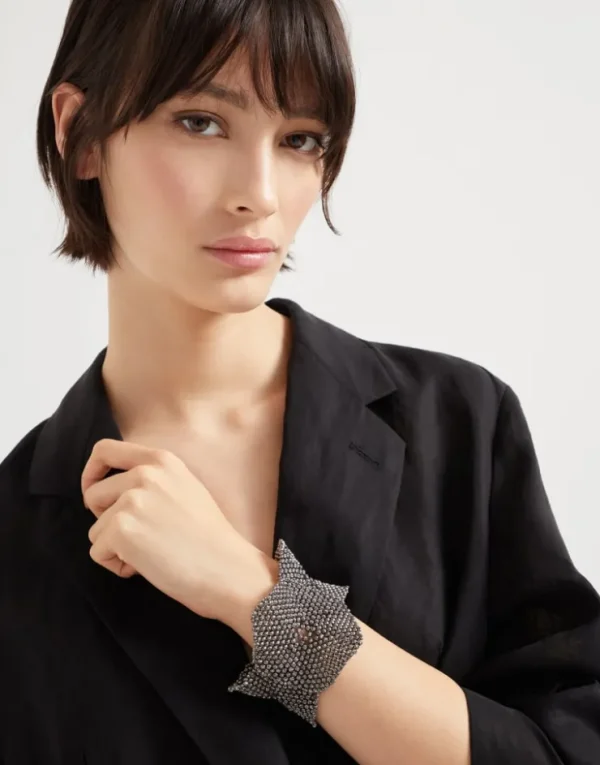 Brunello Cucinelli Flower Sculptured-Armband aus 925 Sterlingsilber | Damen Event-dressing