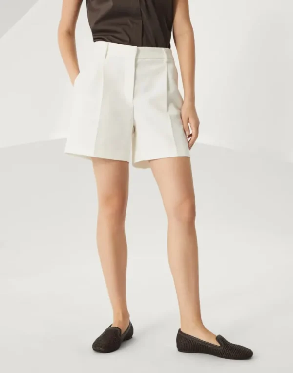 Brunello Cucinelli Formal-Shorts aus Cavalry in Baumwolle und Leinen mit Monili | Damen Hosen