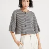 Brunello Cucinelli Gestreifter Cardigan aus Baumwolle mit Dazzling Collar Detail | Damen Strickwaren