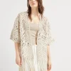 Brunello Cucinelli Handgefertigter OPERA Dazzling Macramé-Cardigan aus Seide und Leinen | Damen Event-dressing | Strickwaren