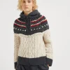 Brunello Cucinelli Handgefertigter OPERA Mountain Cables-Cardigan aus Federkaschmir mit Kapuze | Damen Strickwaren