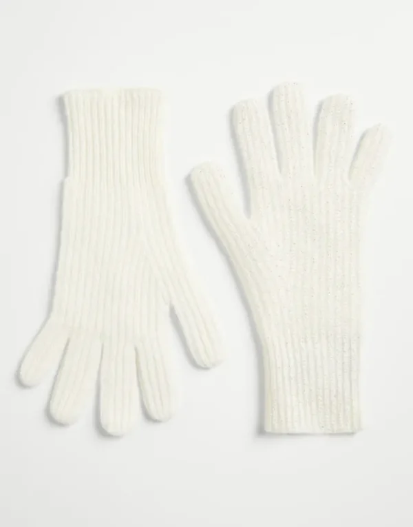 Brunello Cucinelli Handschuhe aus doppeltem Rippenstrick in Sparkling-Kaschmir | Kinder Accessoires