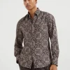 Brunello Cucinelli Hemd in Slim Fit aus Paisley-Baumwolltwill mit Button-Down-Kragen | Herren Hemden