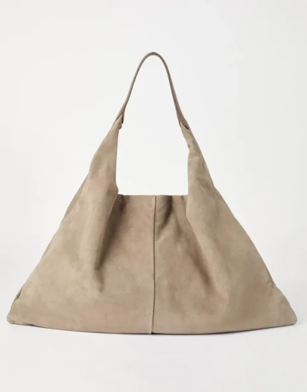 Brunello Cucinelli Hobo Swing-Tasche aus Veloursleder | Damen Handtaschen & Shopper