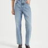 Brunello Cucinelli Hose aus Authentic-Denim mit Shiny Tab | Damen Denim