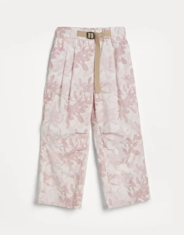 Brunello Cucinelli Hose aus Baumwollpopeline mit Blumenprint | Kinder Hosen & Röcke