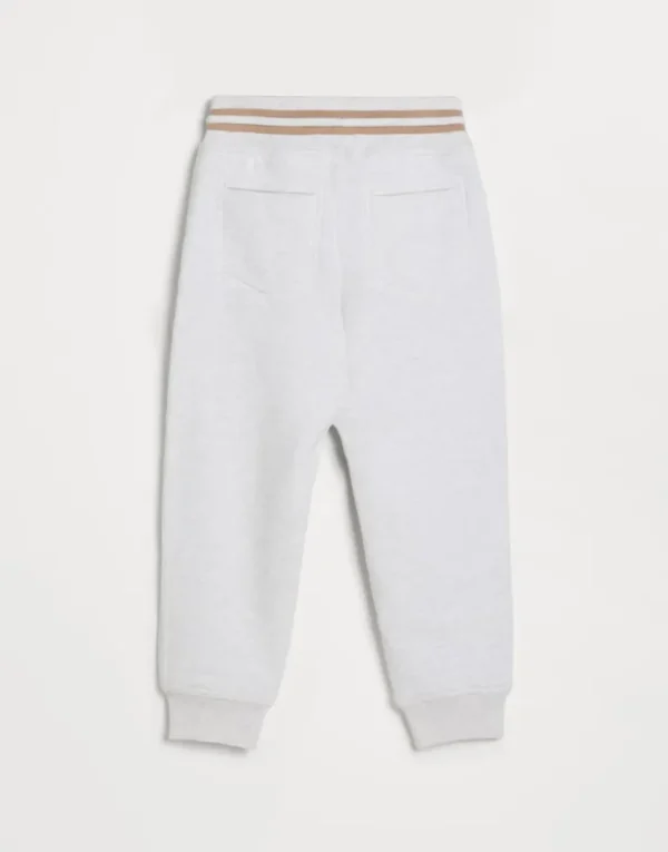 Brunello Cucinelli Hose aus Baumwollsweat mit Kontrastdetails | Kinder Travelwear