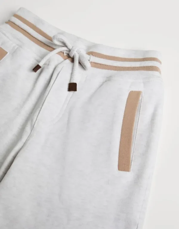 Brunello Cucinelli Hose aus Baumwollsweat mit Kontrastdetails | Kinder Travelwear