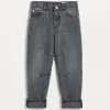 Brunello Cucinelli Hose aus Greyscale-Denim mit Kontrastnähten | Kinder Hosen