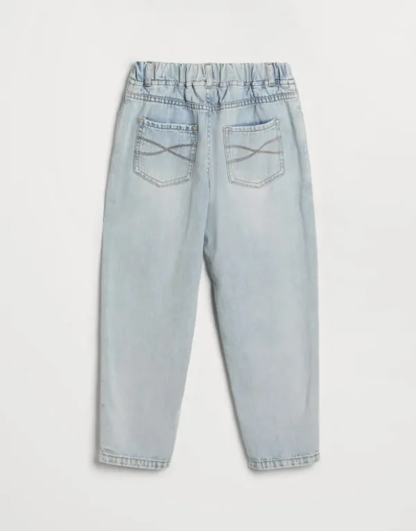 Brunello Cucinelli Hose aus leichtem Old-Denim | Kinder Hosen