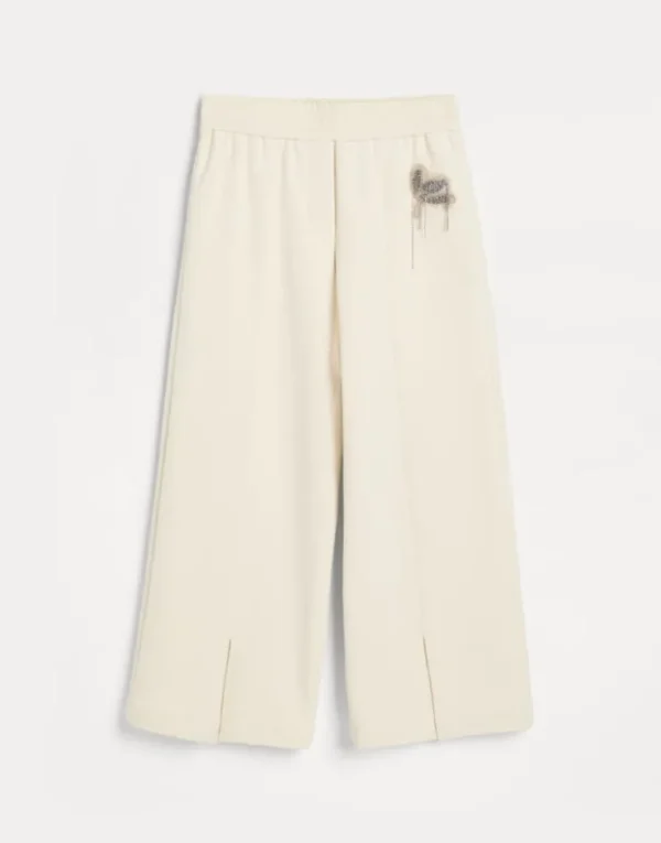 Brunello Cucinelli Hose aus Smooth-Baumwollsweat mit Precious Flower Crest | Kinder Travelwear