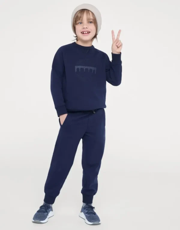 Brunello Cucinelli Hose aus Techno-Baumwollsweat mit Print | Kinder Travelwear