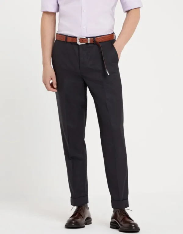 Brunello Cucinelli Hose in Formal Fit in Hahnentritt aus Schurwolle | Herren Hosen