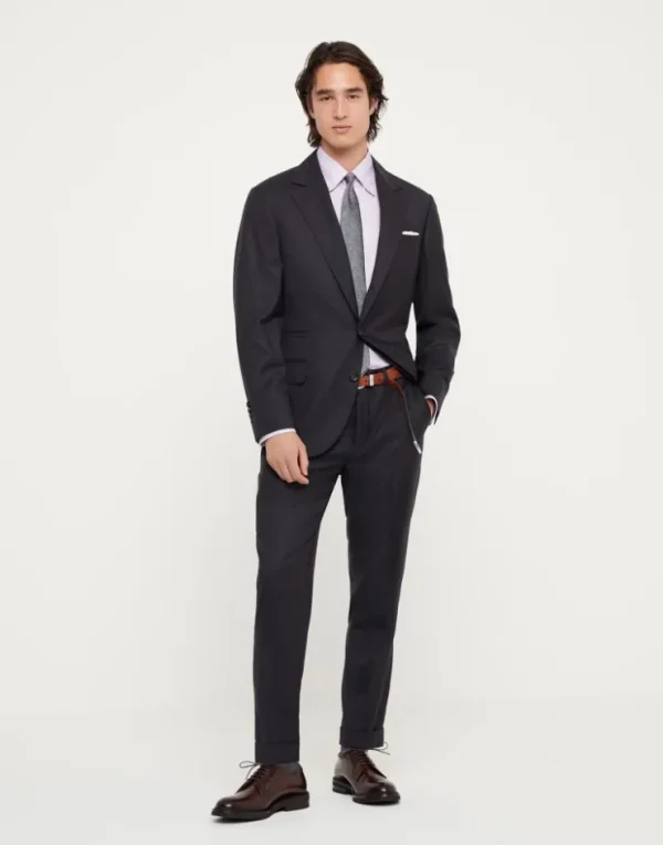 Brunello Cucinelli Hose in Formal Fit in Hahnentritt aus Schurwolle | Herren Hosen