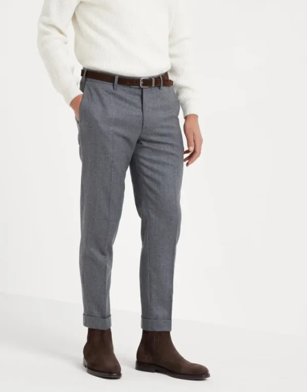 Brunello Cucinelli Hose in Italian Fit aus Schurwollflanell | Herren Hosen