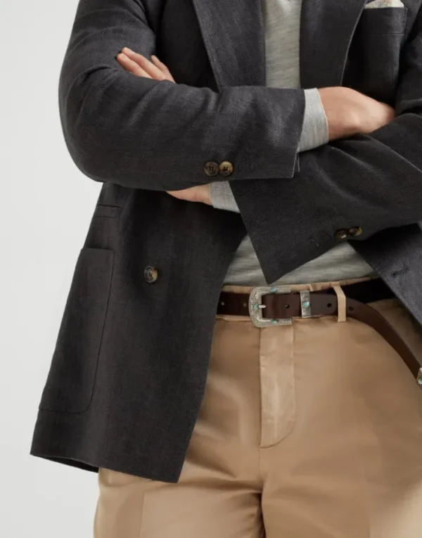 Brunello Cucinelli Hose in Italian Fit aus stückgefärbtem Comfort-Gabardine aus American Pima-Baumwolle | Herren Hosen