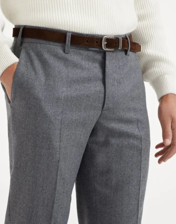 Brunello Cucinelli Hose in Italian Fit aus Schurwollflanell | Herren Hosen