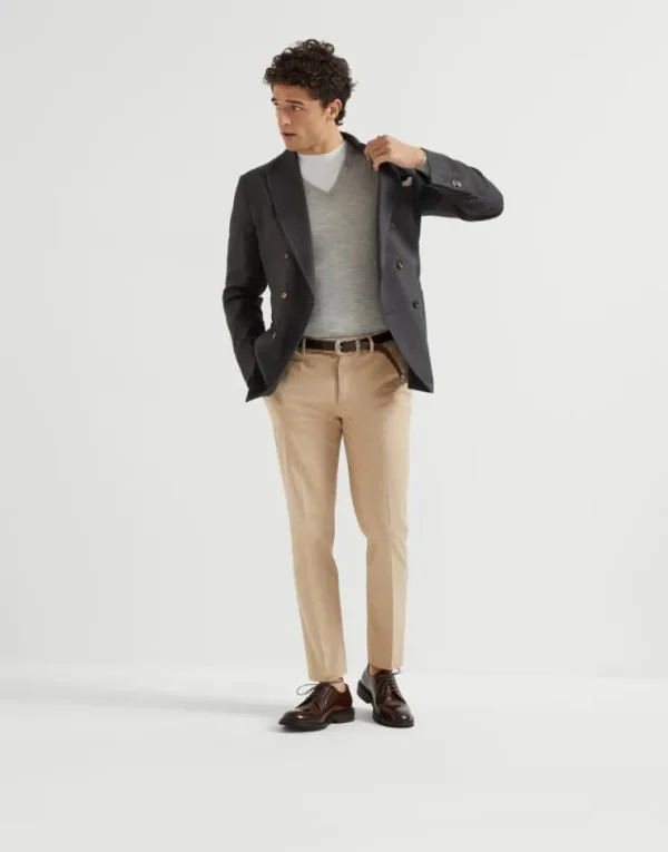 Brunello Cucinelli Hose in Italian Fit aus stückgefärbtem Comfort-Gabardine aus American Pima-Baumwolle | Herren Hosen