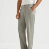 Brunello Cucinelli Hose in Leisure Fit aus Comfort-Leinenstoff | Herren Hosen