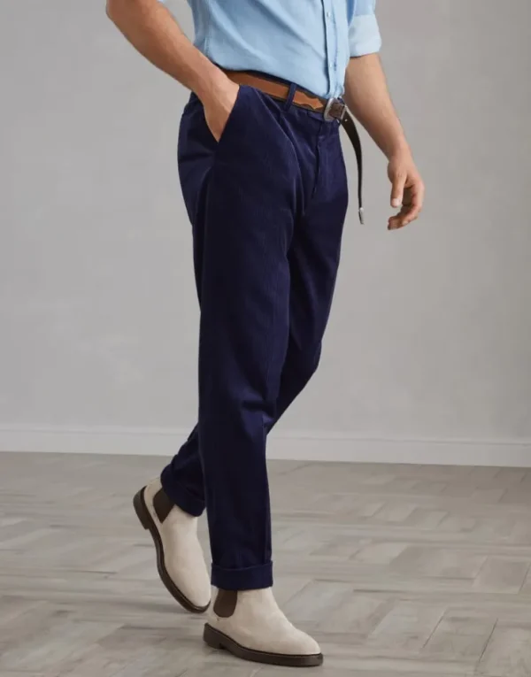 Brunello Cucinelli Hose in Leisure Fit aus Cordsamt in Sea Island-Baumwolle mit Bundfalten | Herren Hosen