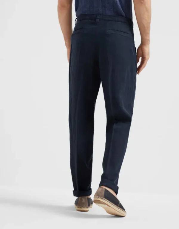 Brunello Cucinelli Hose in Leisure Fit aus Comfort-Leinenstoff | Herren Hosen