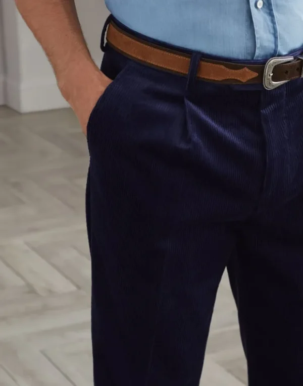 Brunello Cucinelli Hose in Leisure Fit aus Cordsamt in Sea Island-Baumwolle mit Bundfalten | Herren Hosen